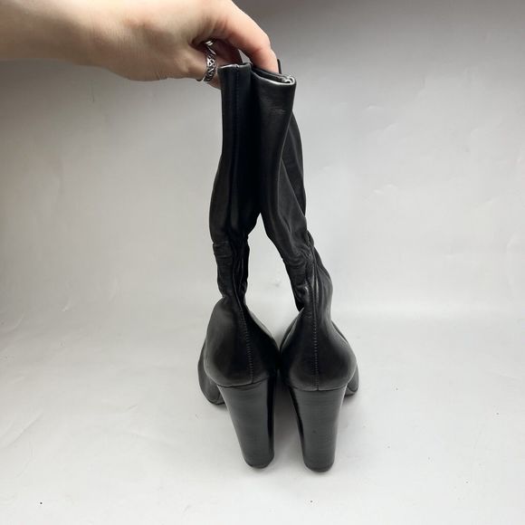 Market 22 Palmer Black Leather Heeled Ankle Boots Genuine Leather Size 39 / 8 - Picture 8 of 14